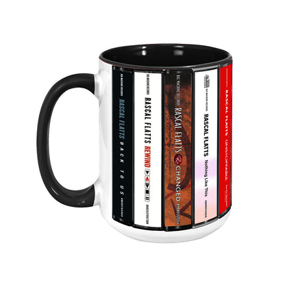 Rascal Flatts Albums Cassette Collection Retro Accent Edge-to-Edge Printed Mug