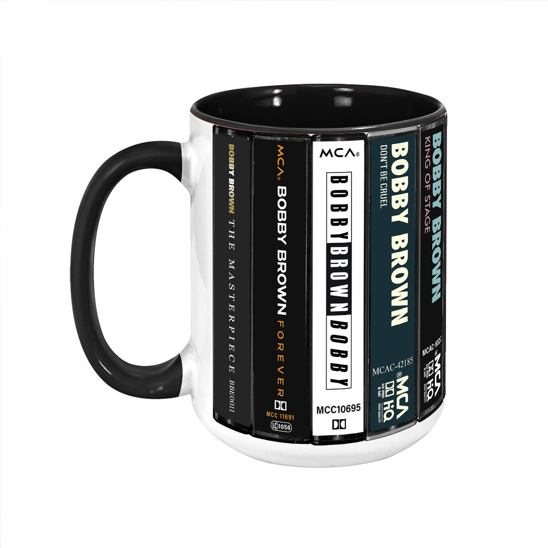 Bobby Brown Albums Cassette Collection Retro Accent Edge-to-Edge Printed Mug