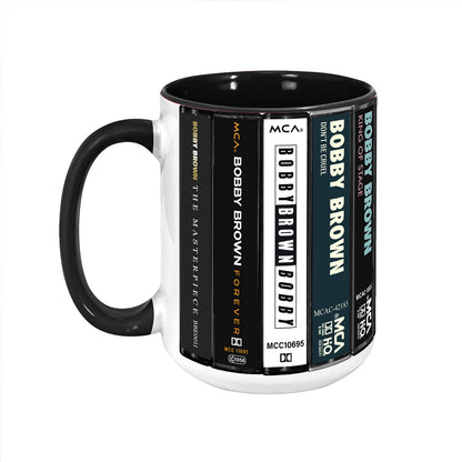 Bobby Brown Albums Cassette Collection Retro Accent Edge-to-Edge Printed Mug