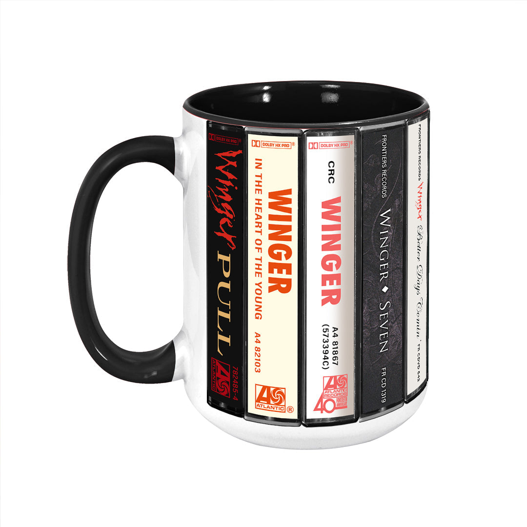 Winger Albums Cassette Collection Retro Accent Edge-to-Edge Printed Mug