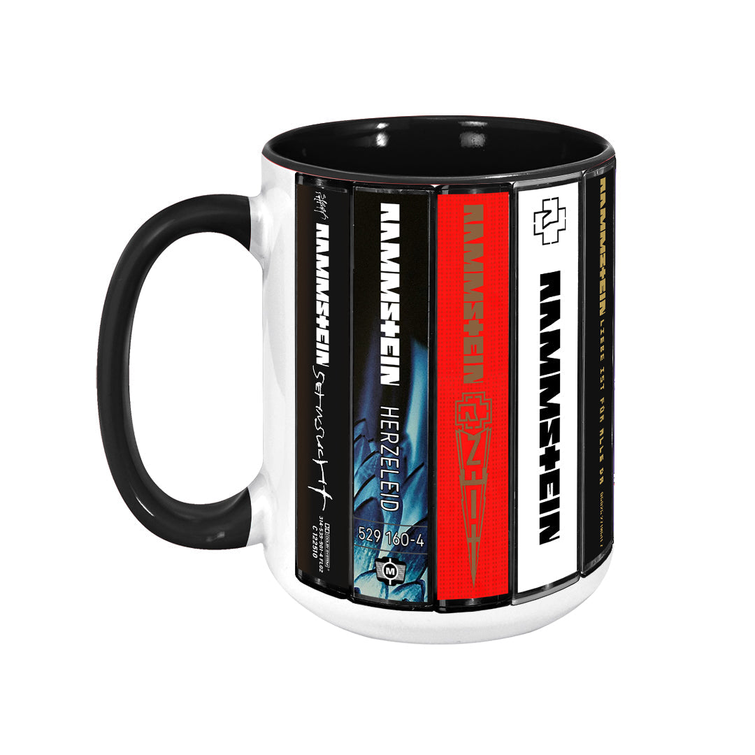 Rammstein Albums Cassette Collection Retro Accent Edge-to-Edge Printed Mug
