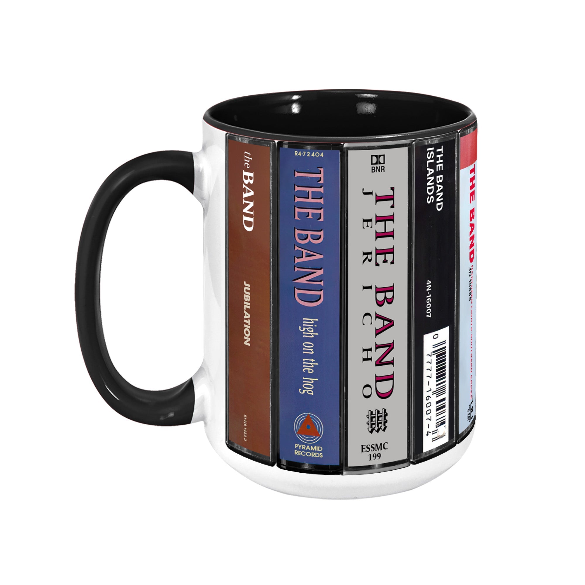 The Band Albums Cassette Collection Retro Accent Edge-to-Edge Printed Mug