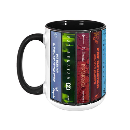 Pat Benatar Albums Cassette Collection Retro Accent Edge-to-Edge Printed Mug