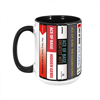 Ace of Base Albums Cassette Collection Retro Accent Edge-to-Edge Printed Mug