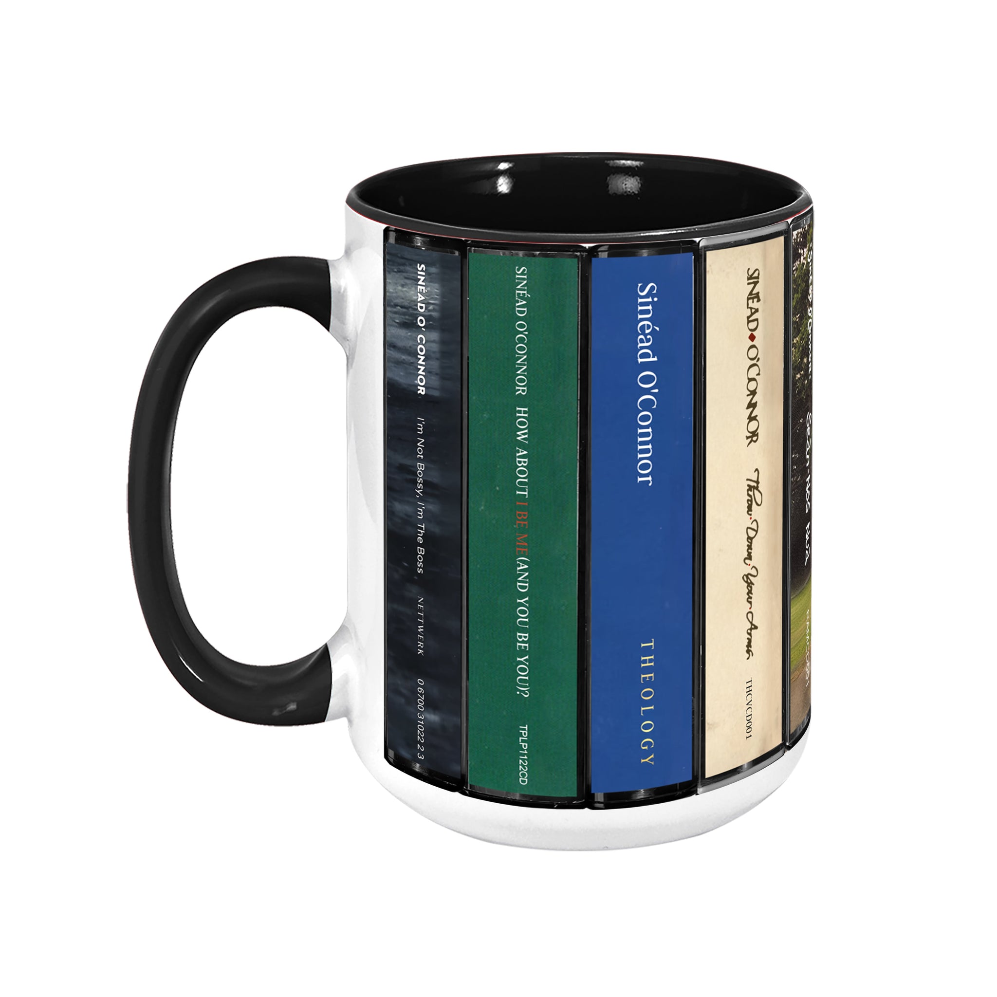 Sinéad O'Connor Albums Cassette Collection Retro Accent Edge-to-Edge Printed Mug