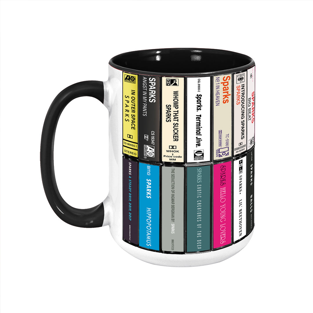 Sparks Albums Cassette Collection Retro Accent Edge-to-Edge Printed Mug