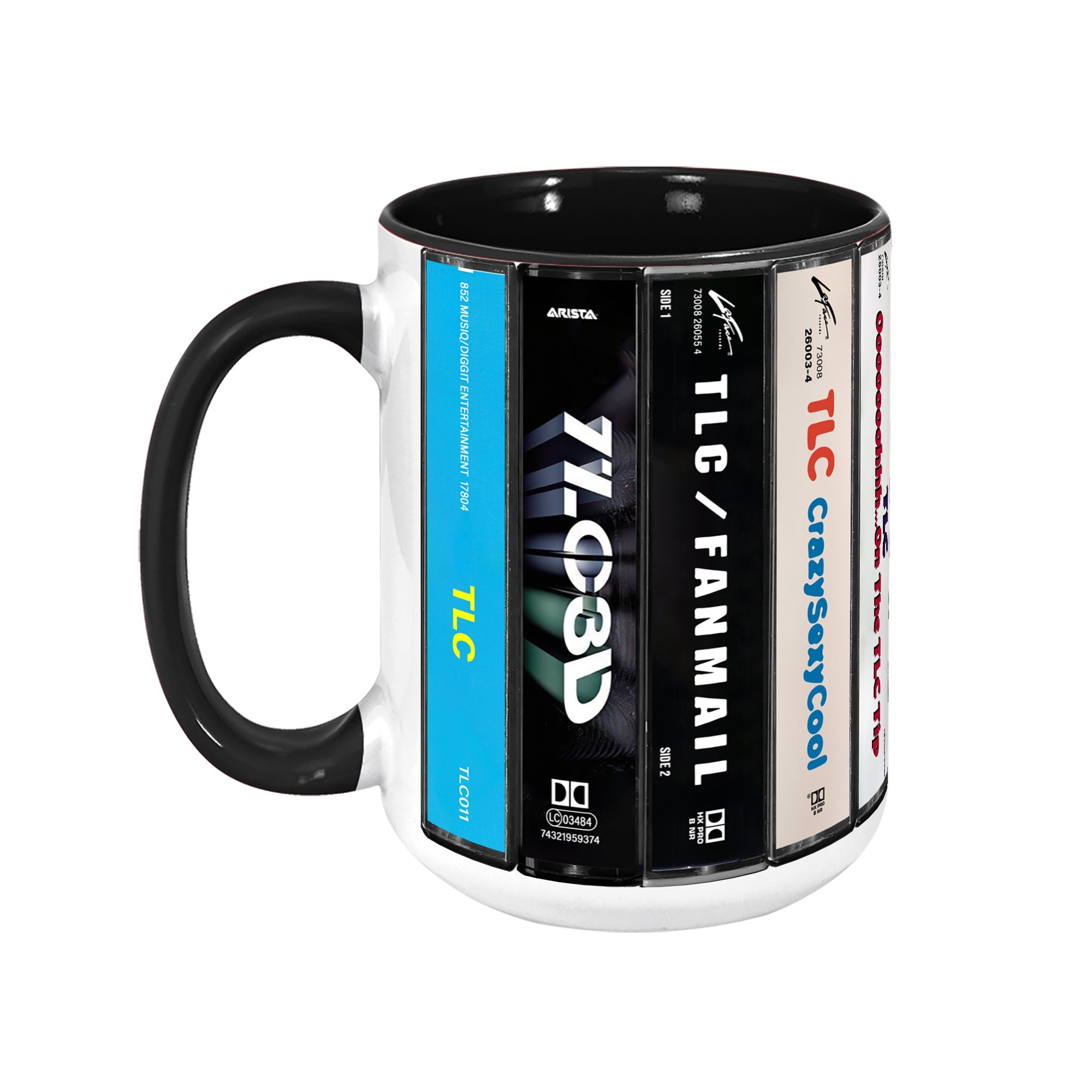 TLC Albums Cassette Collection Retro Accent Edge-to-Edge Printed Mug
