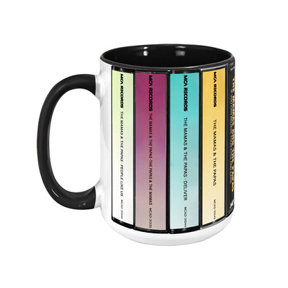The Mamas & the Papas Albums Cassette Collection Retro Accent Edge-to-Edge Printed Mug