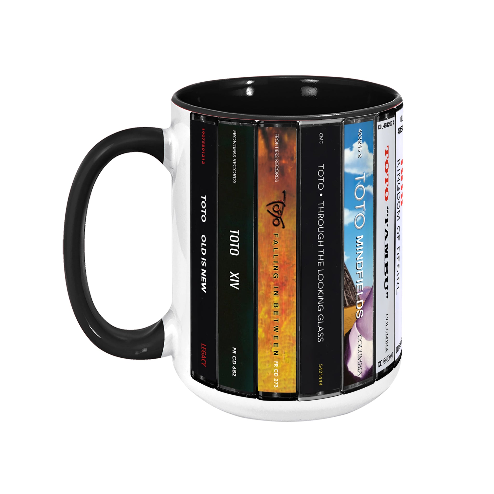 Toto Albums Cassette Collection Retro Accent Edge-to-Edge Printed Mug
