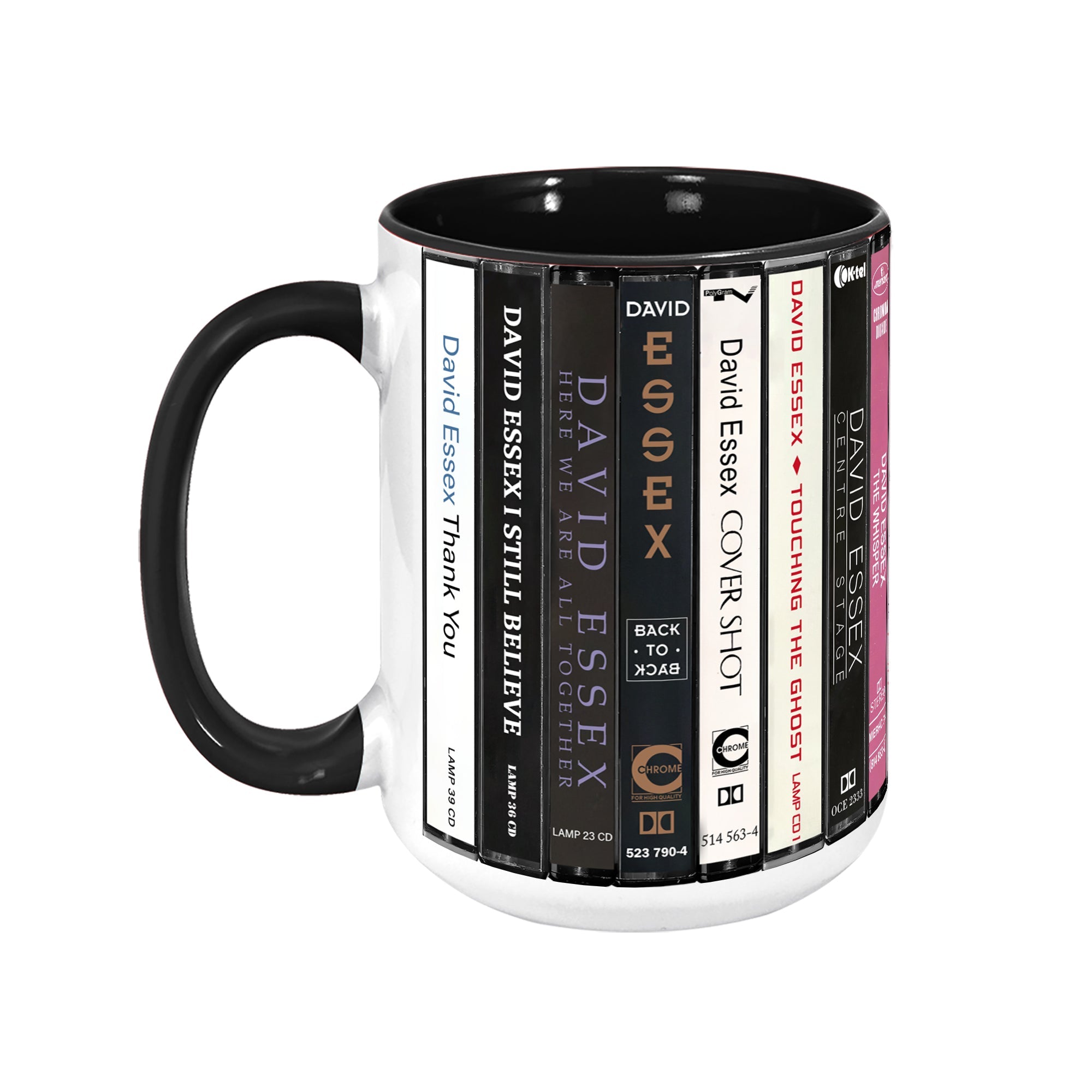 David Essex Albums Cassette Collection Retro Accent Edge-to-Edge Printed Mug