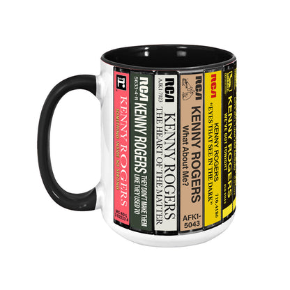 Kenny Rogers Albums Cassette Collection Retro Accent Edge-to-Edge Printed Mug - other version