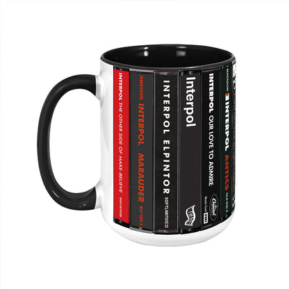 Interpol Albums Cassette Collection Retro Accent Edge-to-Edge Printed Mug