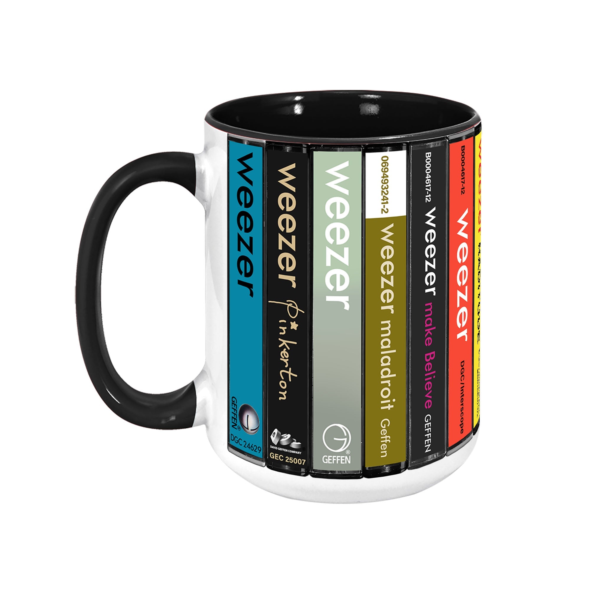 Weezer Albums Cassette Collection Retro Accent Edge-to-Edge Printed Mug