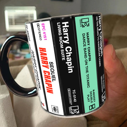 Harry Chapin Albums Cassette Collection Retro Accent Edge-to-Edge Printed Mug