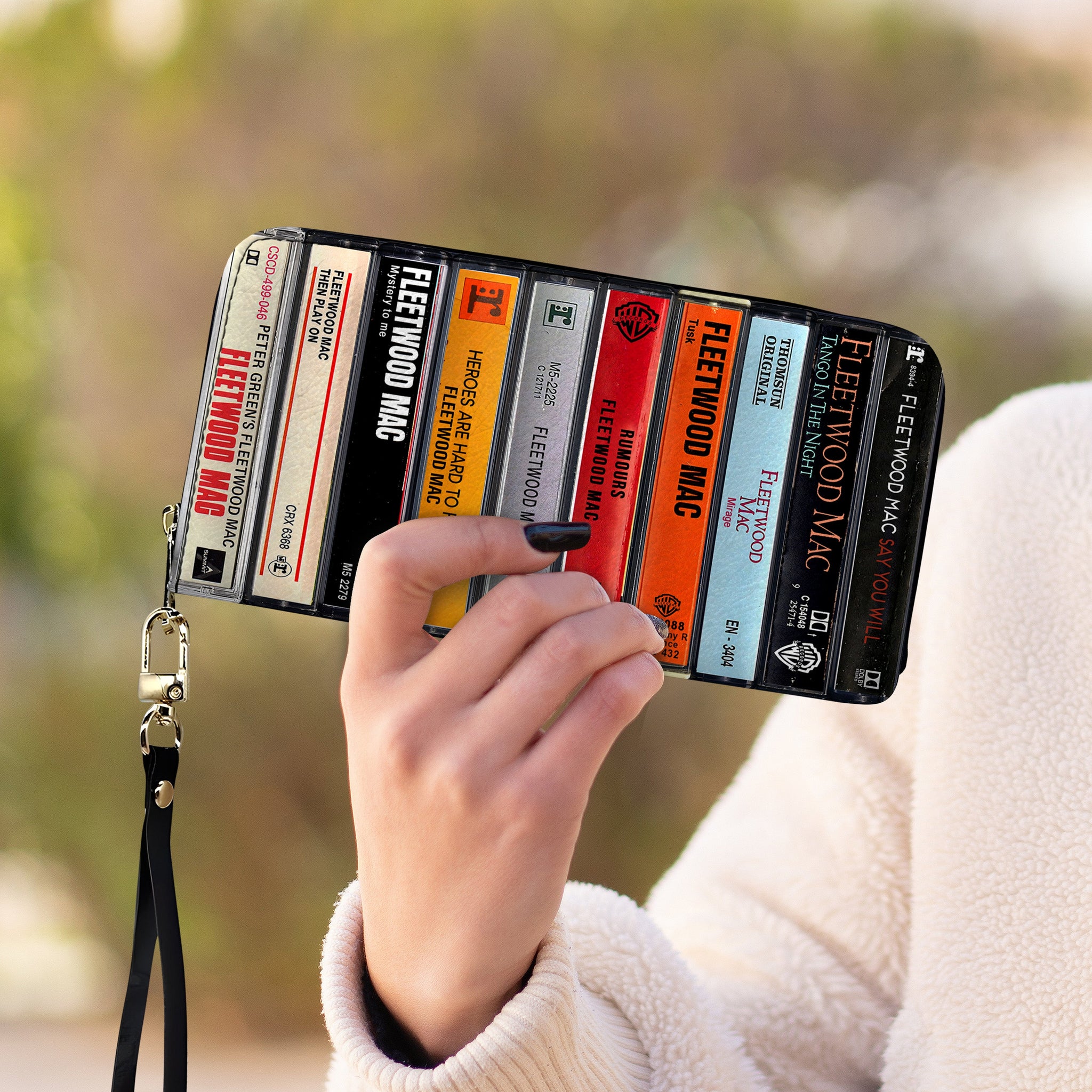 Fleetwood Mac Albums Cassette Vintage Leather Long Wallet