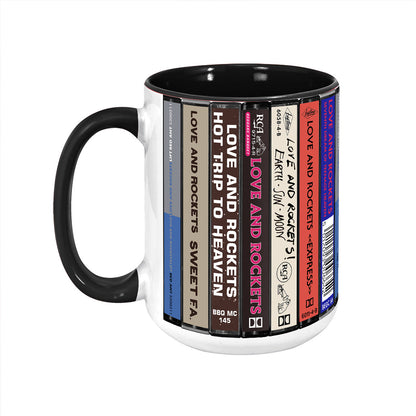 Love and Rockets Albums Cassette Collection Retro Accent Edge-to-Edge Printed Mug