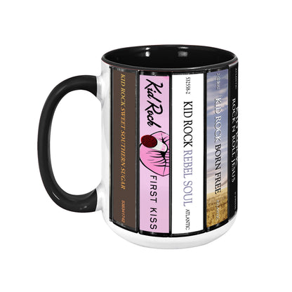 Kid Rock Albums Cassette Collection Retro Accent Edge-to-Edge Printed Mug