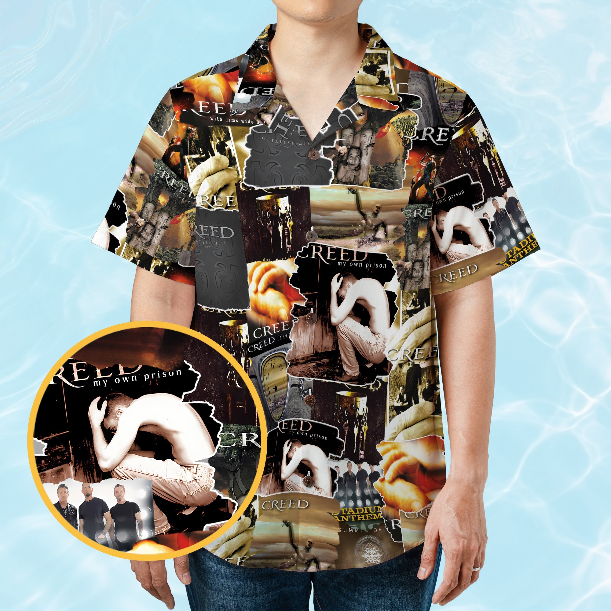 Creed Albums Covers Collage Unisex Hawaiian Shirt