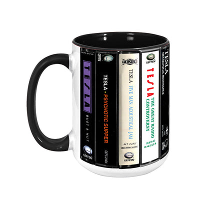 Tesla Albums Cassette Collection Retro Accent Mug