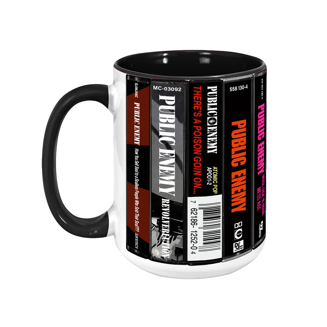 Public Enemy Albums Cassette Collection Retro Accent Mug