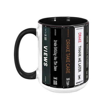 Drake Albums Cassette Collection Retro Accent Edge-to-Edge Printed Mug
