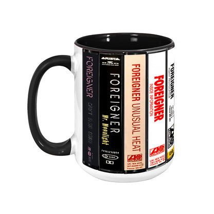 Foreigner Albums Cassette Collection Retro Accent Edge-to-Edge Printed Mug