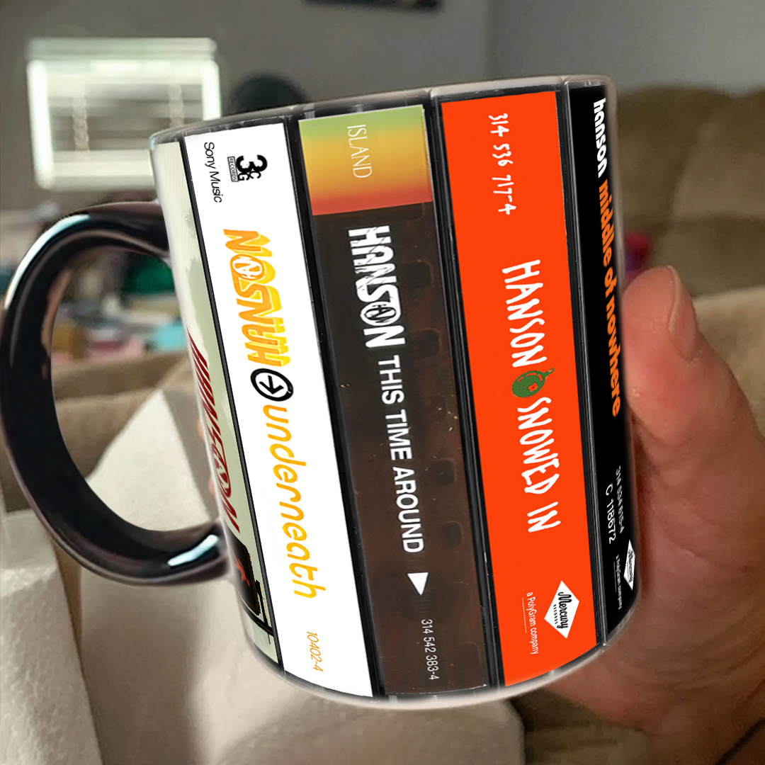 Hanson Albums Cassette Collection Retro Accent Edge-to-Edge Printed Mug