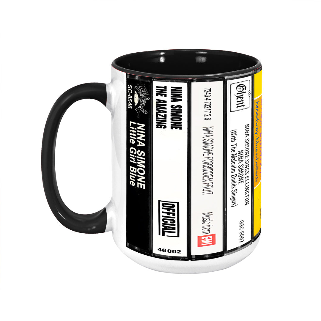 Nina Simone Albums Cassette Collection Retro Accent Mug