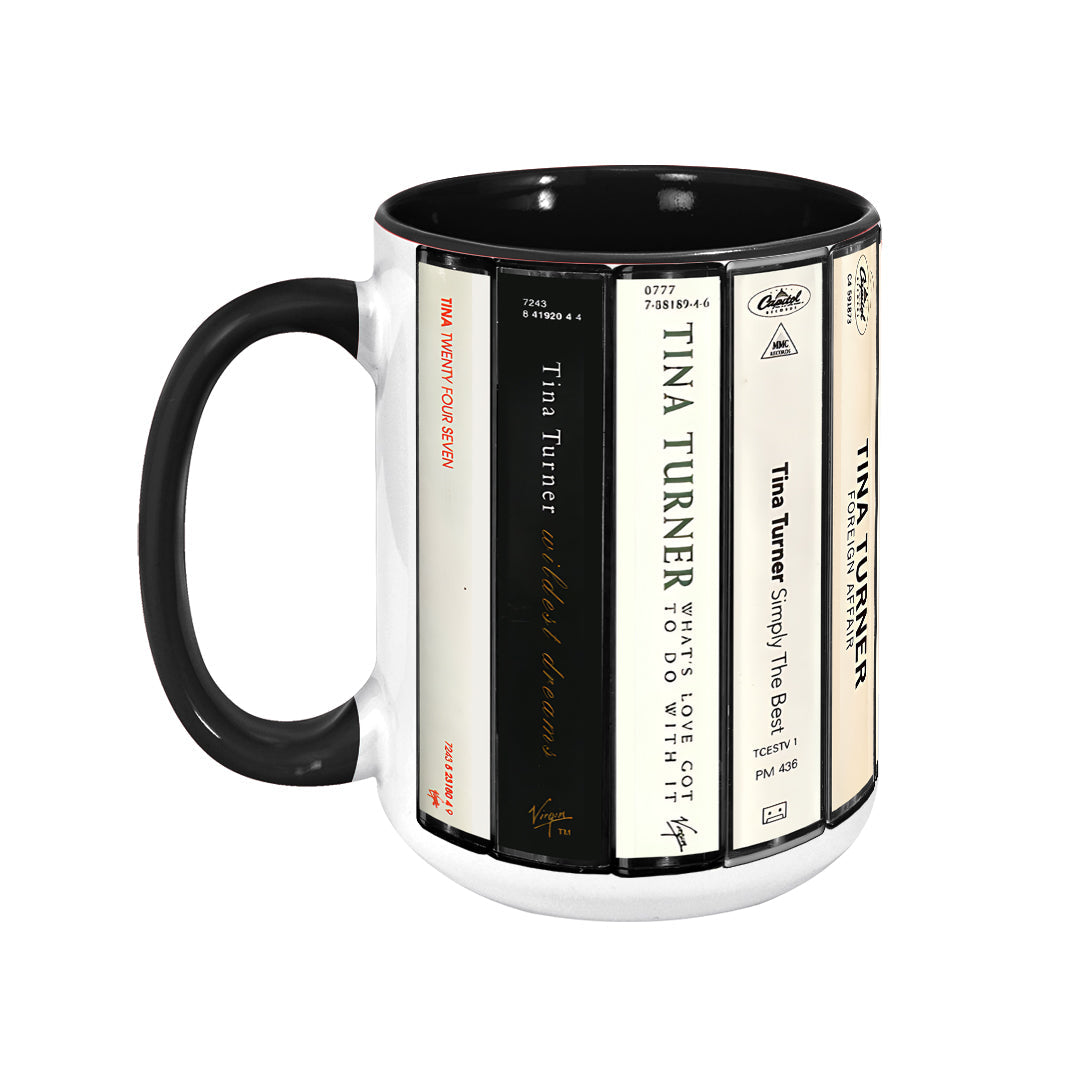 Tina Turner Albums Cassette Retro Collection Accent Mug