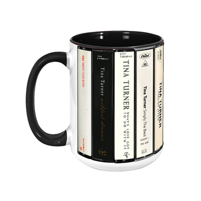 Tina Turner Albums Cassette Retro Collection Accent Mug