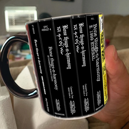 Bone Thugs-n-Harmony Albums Cassette Collection Retro Accent Edge-to-Edge Printed Mug