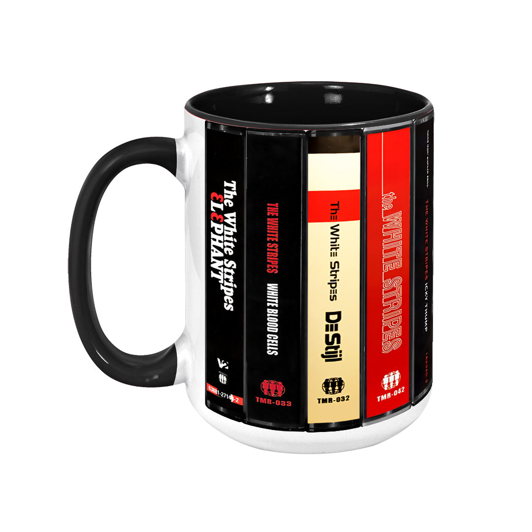 The White Stripes Albums Cassette Collection Retro Accent Edge-to-Edge Printed Mug