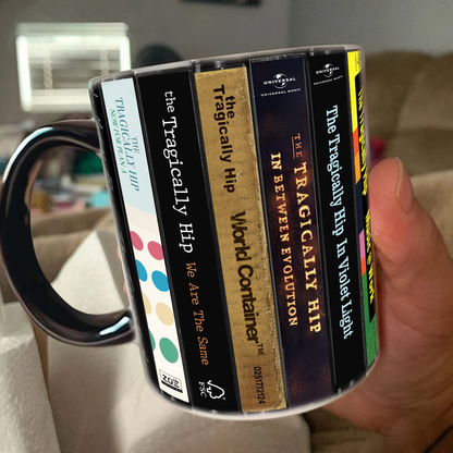 The Tragically Hip Albums Cassette Collection Retro Accent Edge-to-Edge Printed Mug