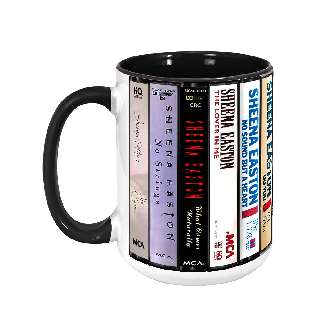 Sheena Easton Albums Cassette Collection Retro Accent Edge-to-Edge Printed Mug