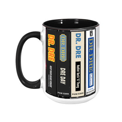 Dr. Dre Albums Cassette Collection Retro Accent Edge-to-Edge Printed Mug