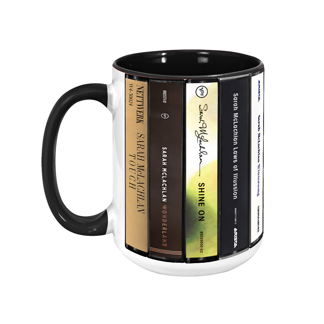 Sarah McLachlan Albums Cassette Collection Retro Accent Edge-to-Edge Printed Mug