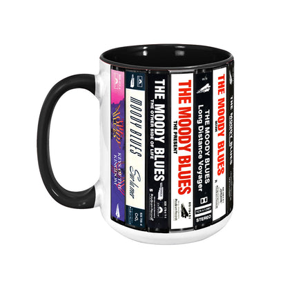 The Moody Blues Albums Cassette Collection Retro Accent Edge-to-Edge Printed Mug