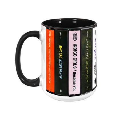 Indigo Girls Albums Cassette Collection Retro Accent Edge-to-Edge Printed Mug