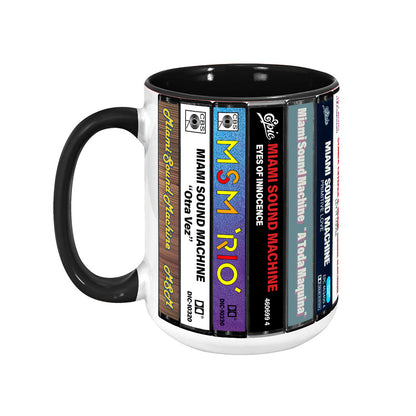 Miami Sound Machine Albums Cassette Collection Retro Accent Edge-to-Edge Printed Mug