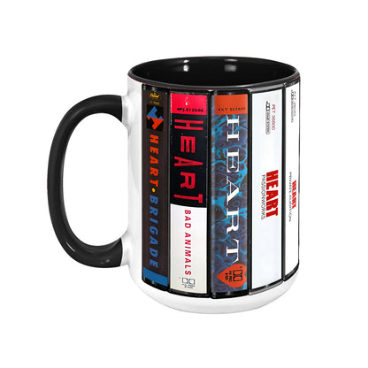 Heart Albums Cassette Collection Retro Accent Mug
