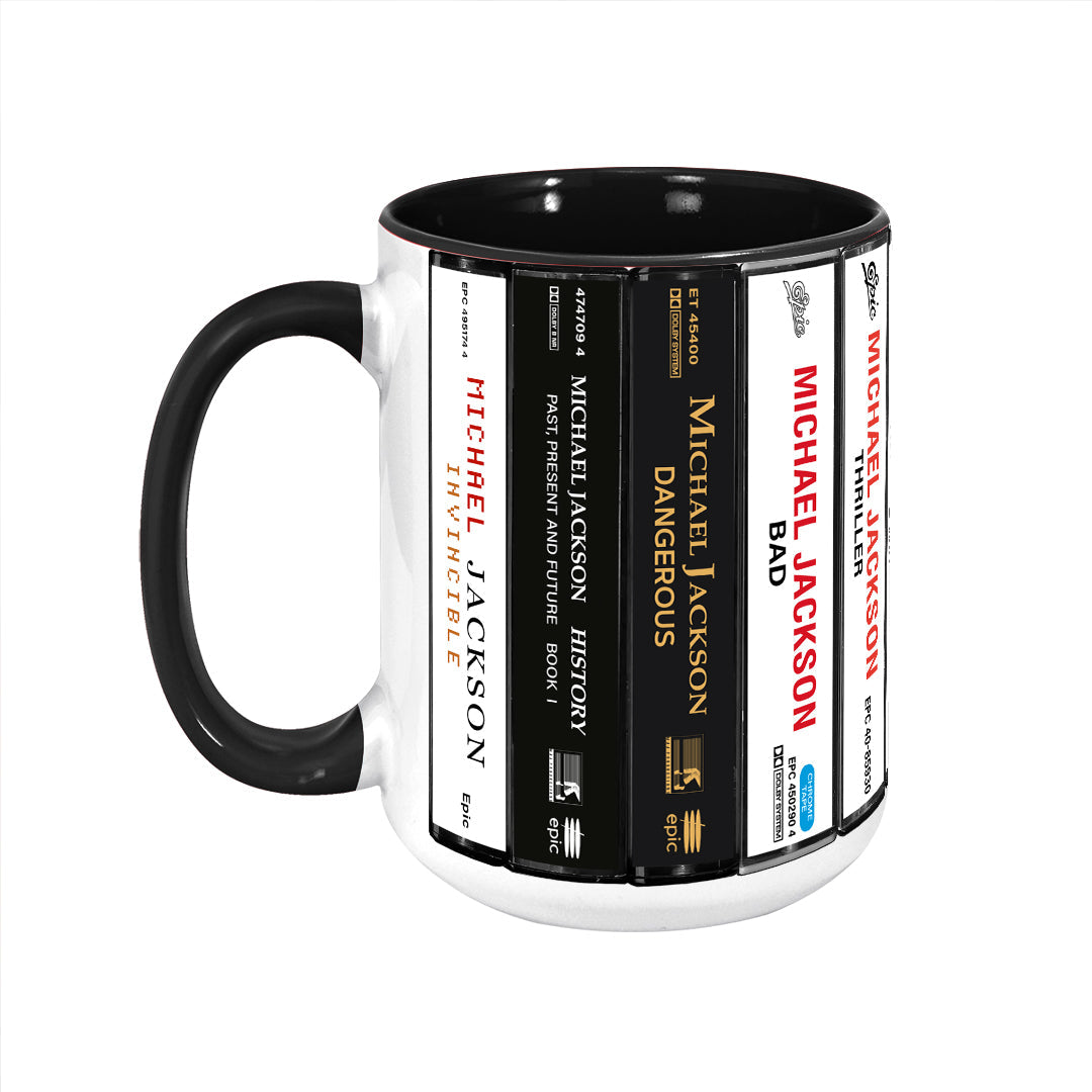 Michael Jackson Albums Retro Cassette Collection Accent Edge-to-Edge Printed Mug