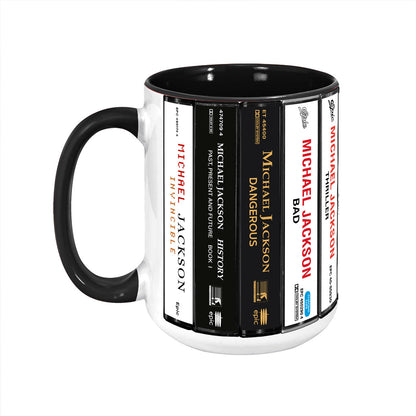 Michael Jackson Albums Retro Cassette Collection Accent Edge-to-Edge Printed Mug