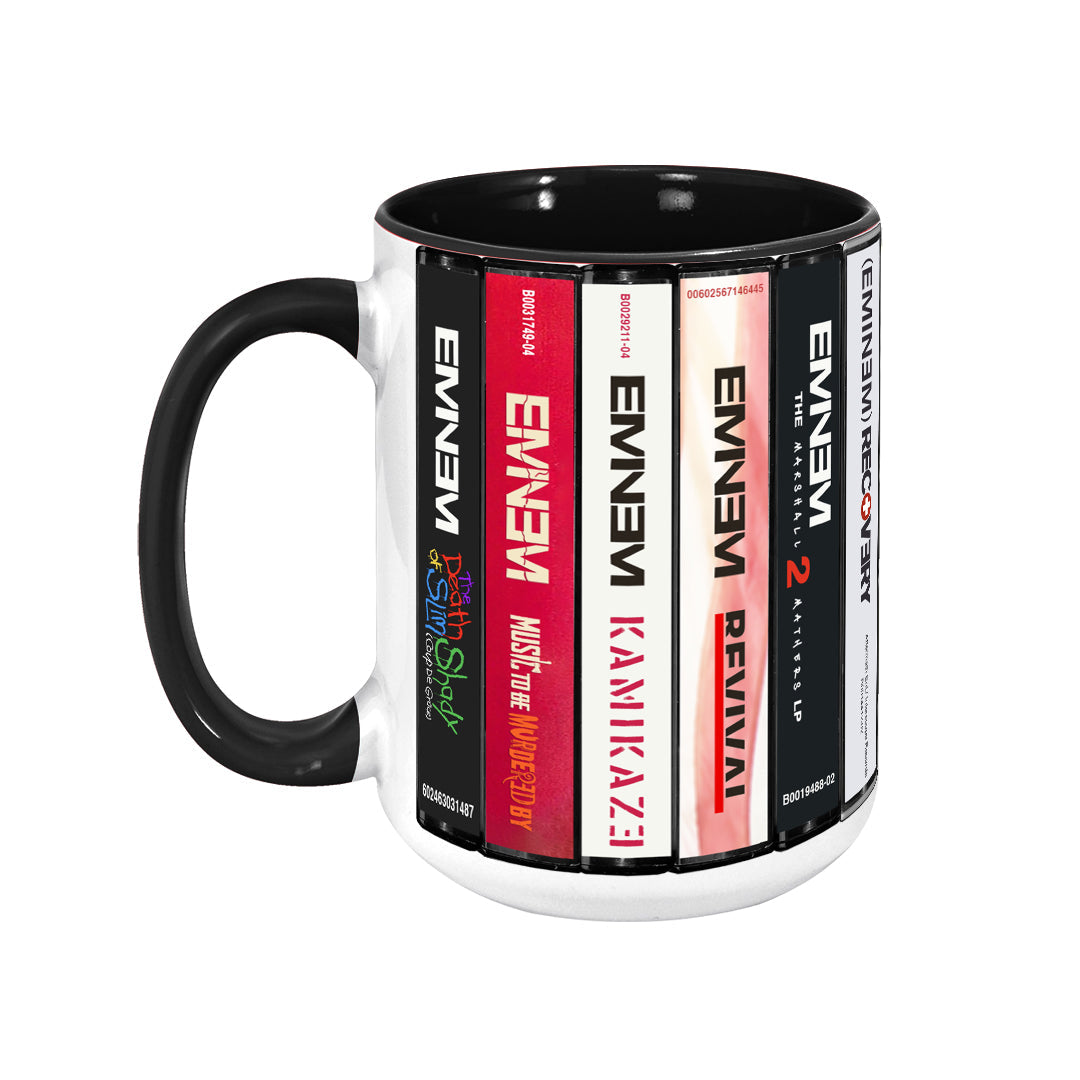 Eminem Albums Cassette Collection Retro Accent Edge-to-Edge Printed Mug