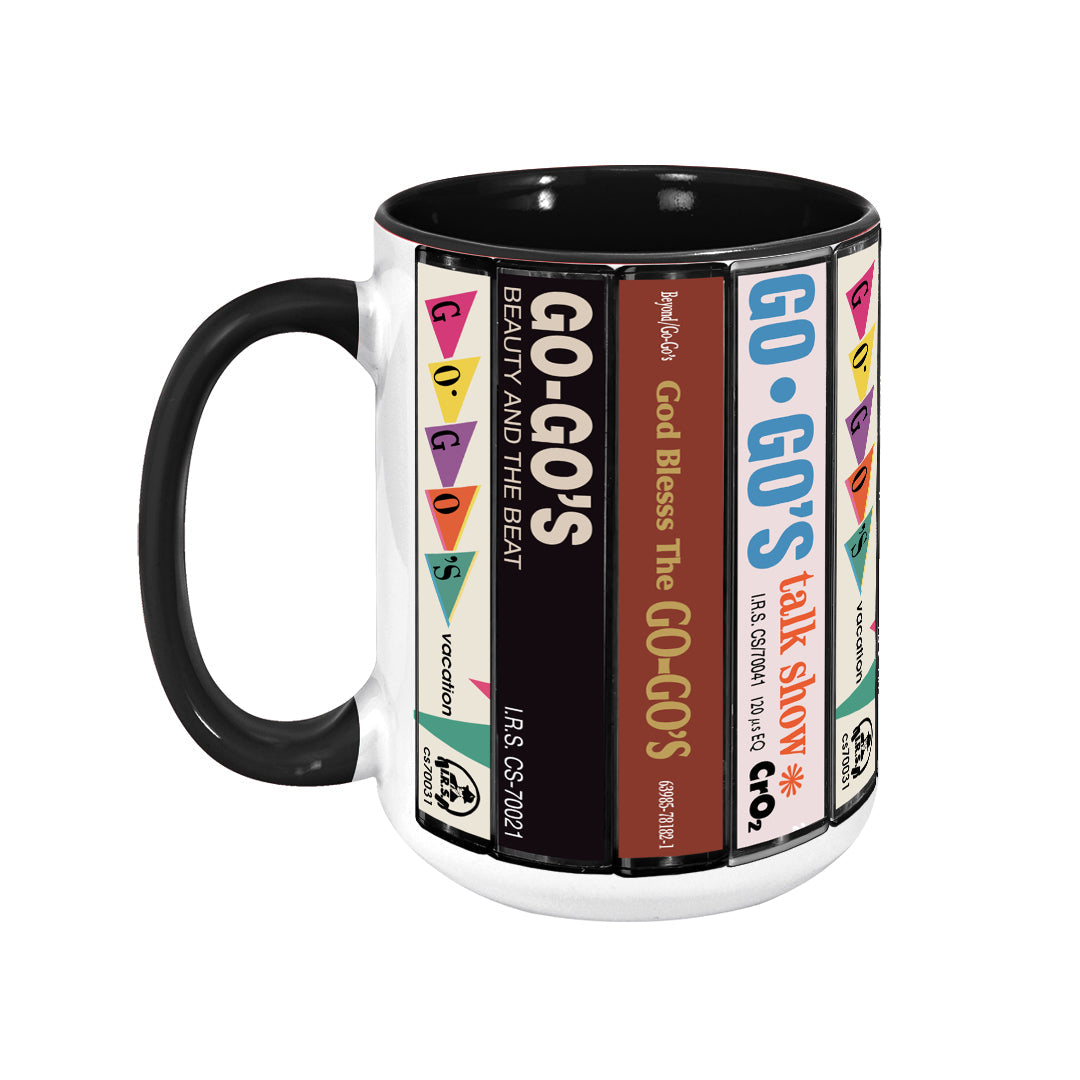 Go-Go's Albums Cassette Collection Retro Accent Edge-to-Edge Printed Mug