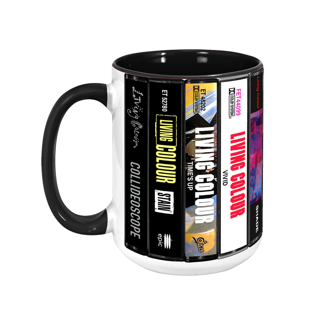 Living Colour Albums Cassette Collection Retro Accent Edge-to-Edge Printed Mug