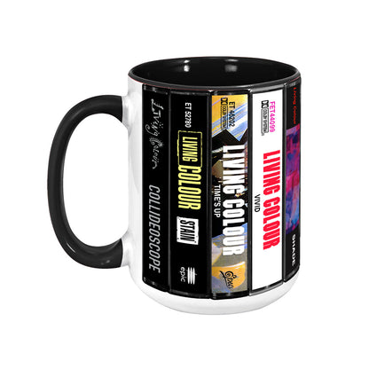 Living Colour Albums Cassette Collection Retro Accent Edge-to-Edge Printed Mug