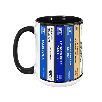 Dan Hill Albums Cassette Collection Retro Accent Edge-to-Edge Printed Mug