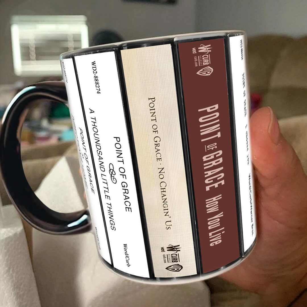 Point of Grace Albums Cassette Collection Retro Accent Edge-to-Edge Printed Mug