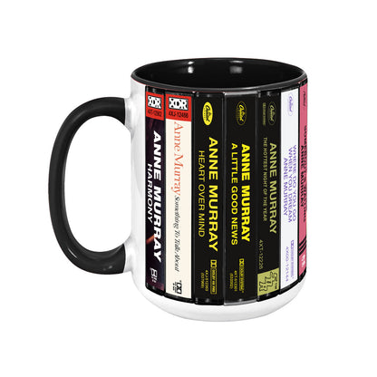 Anne Murray Albums Cassette Collection Retro Accent Edge-to-Edge Printed Mug