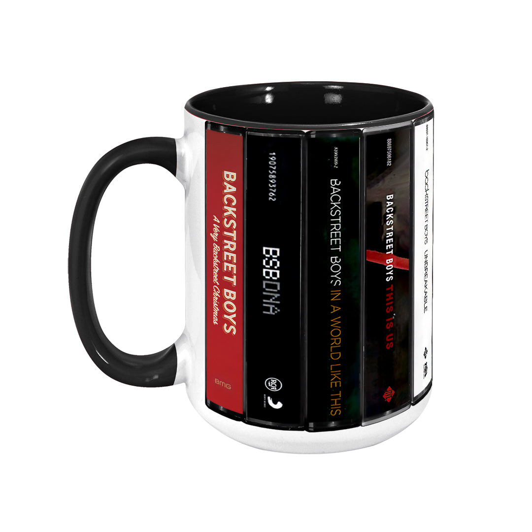 Backstreet Boys Albums Cassette Collection Retro Accent Edge-to-Edge Printed Mug